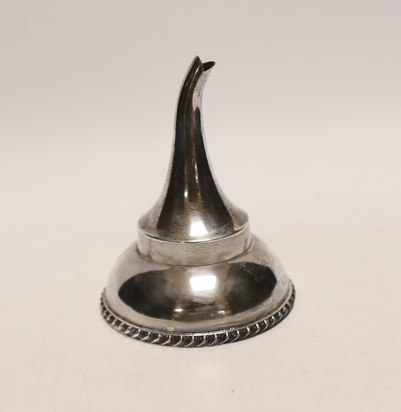 An Elizabeth II silver wine funnel, Mappin & Webb, London, 1968, 11cm.